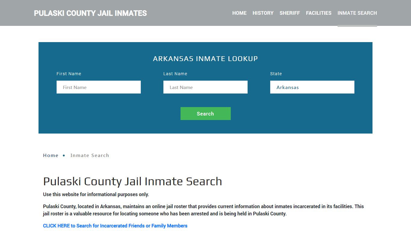 Pulaski County, AR Detainee Lookup